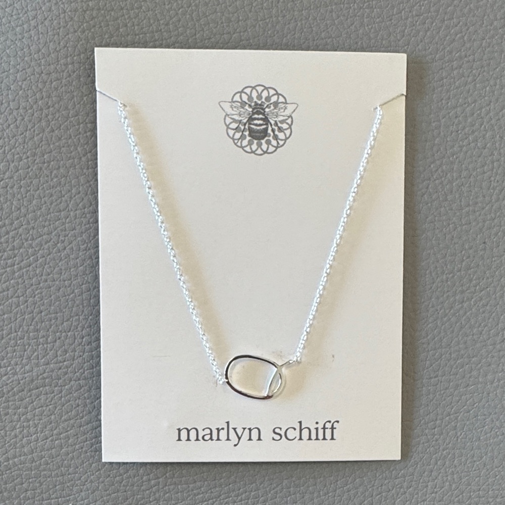 Marlyn Schiff Silver Oval Pendant Necklace